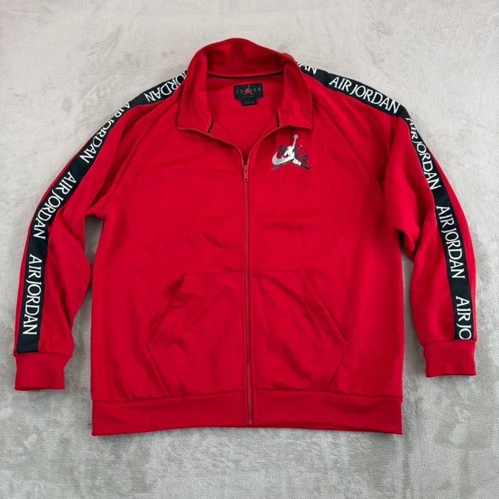 Nike Jordan JUMPMAN Logo CLASSICS TRACK JACKET Gym Red Men XL Full‎ Zip